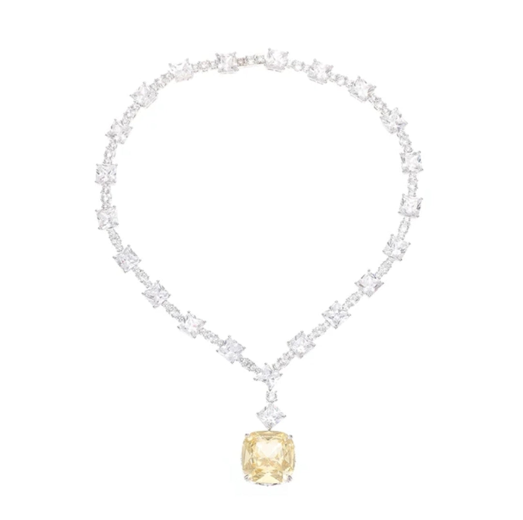 Diamond Veneer Cubic Zirconia Stations Necklace Pendant. 826N100