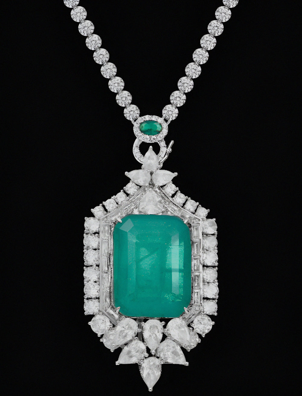 Colombian fusion Emerald Designer inspired Necklace.