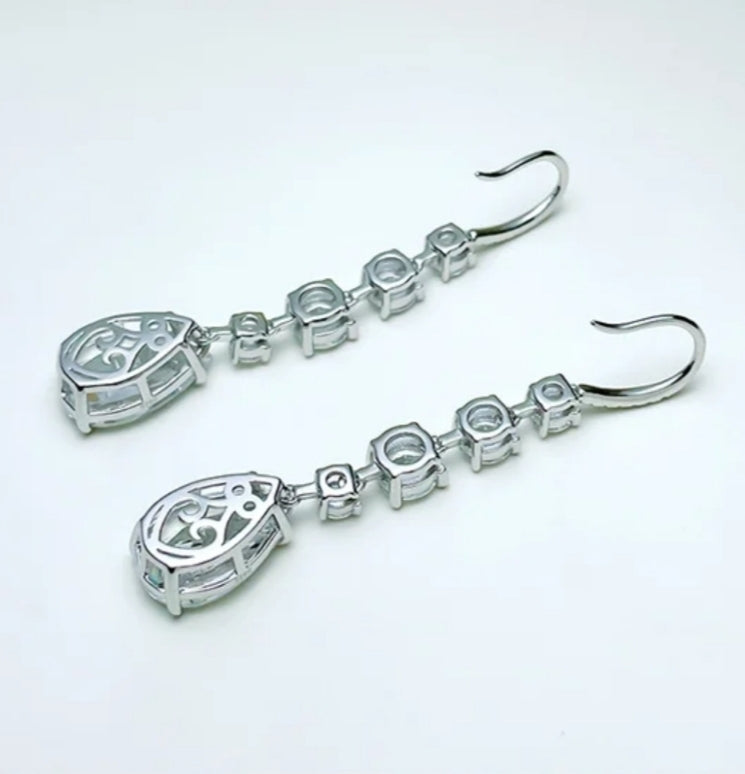 Long vertical Cubic Zirconia Earrings Zirconite 830E1011