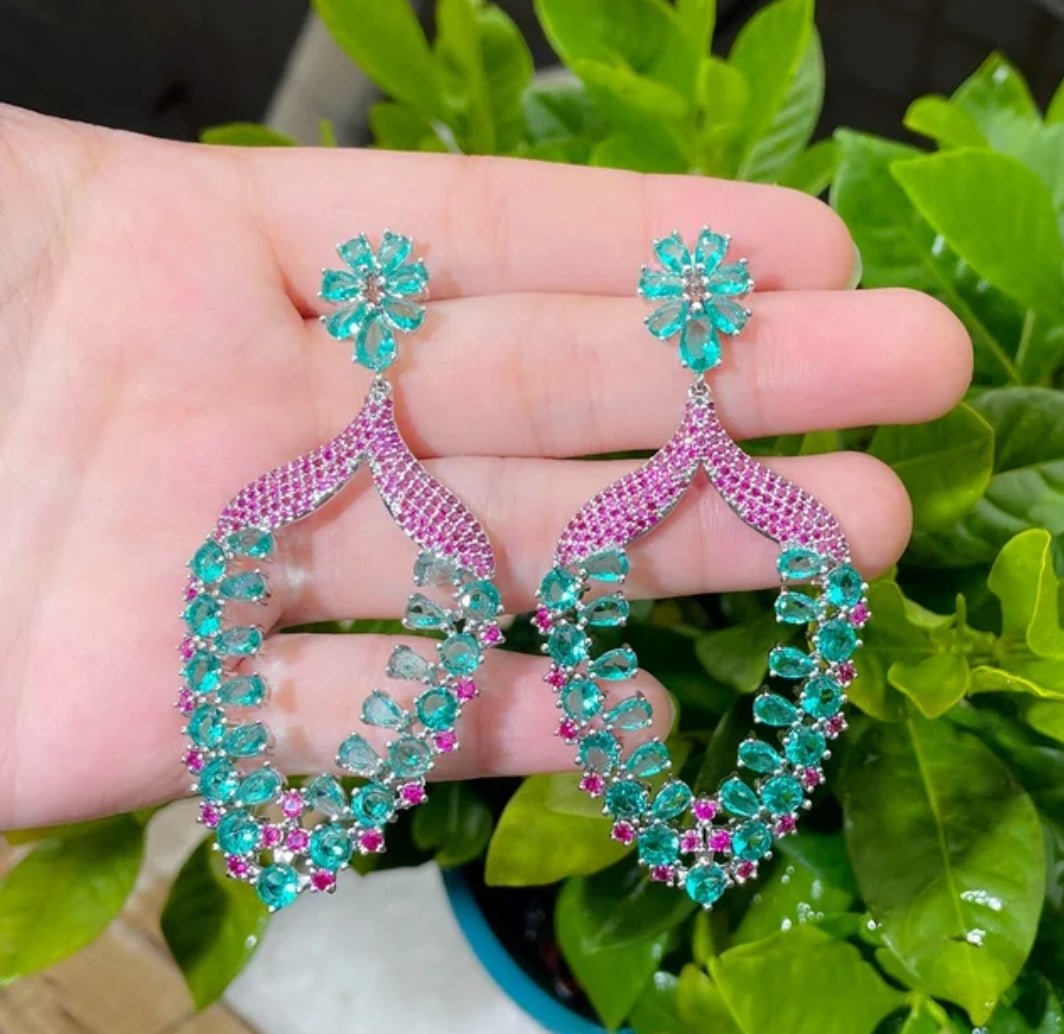 Floral Chandeliers Drop Cubic Zirconia Earrings | Zirconite. 826E08