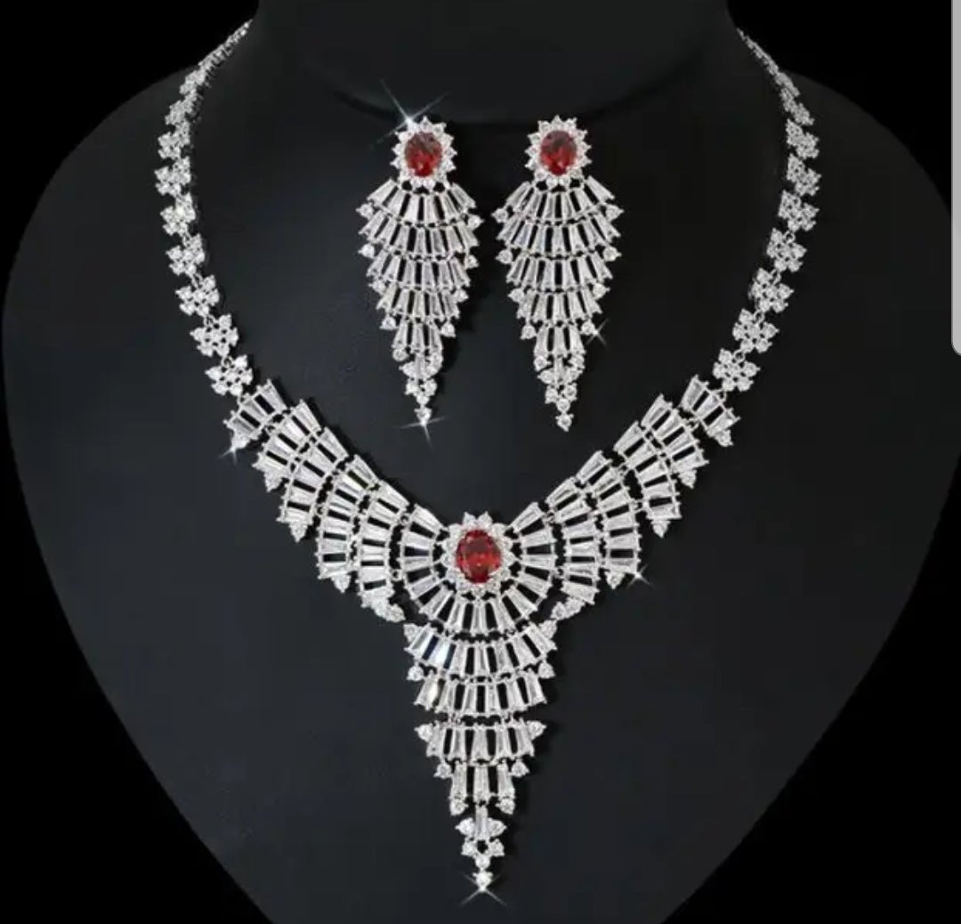 Baguette-set cubic zirconia necklace by Zirconite, alternate view, 712N9103