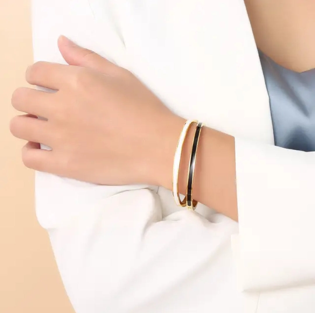 Stackable Enamel Bracelet Bangle Zirconite