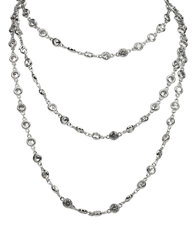 Zirconite By the Inch Cubic Zirconia Stations Bold Necklace. 655ZBY | DiamondVeneer Fashion