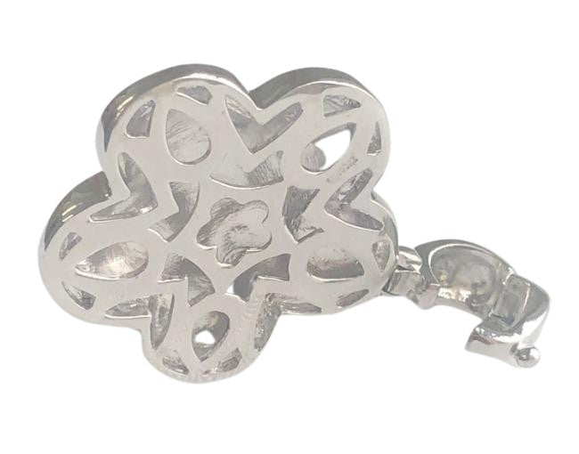 Five Leaf Enamel Clover on 3-strand Zirconite Stations Chain Pendant Necklace. 501N39746 | Yaacov Hassidim