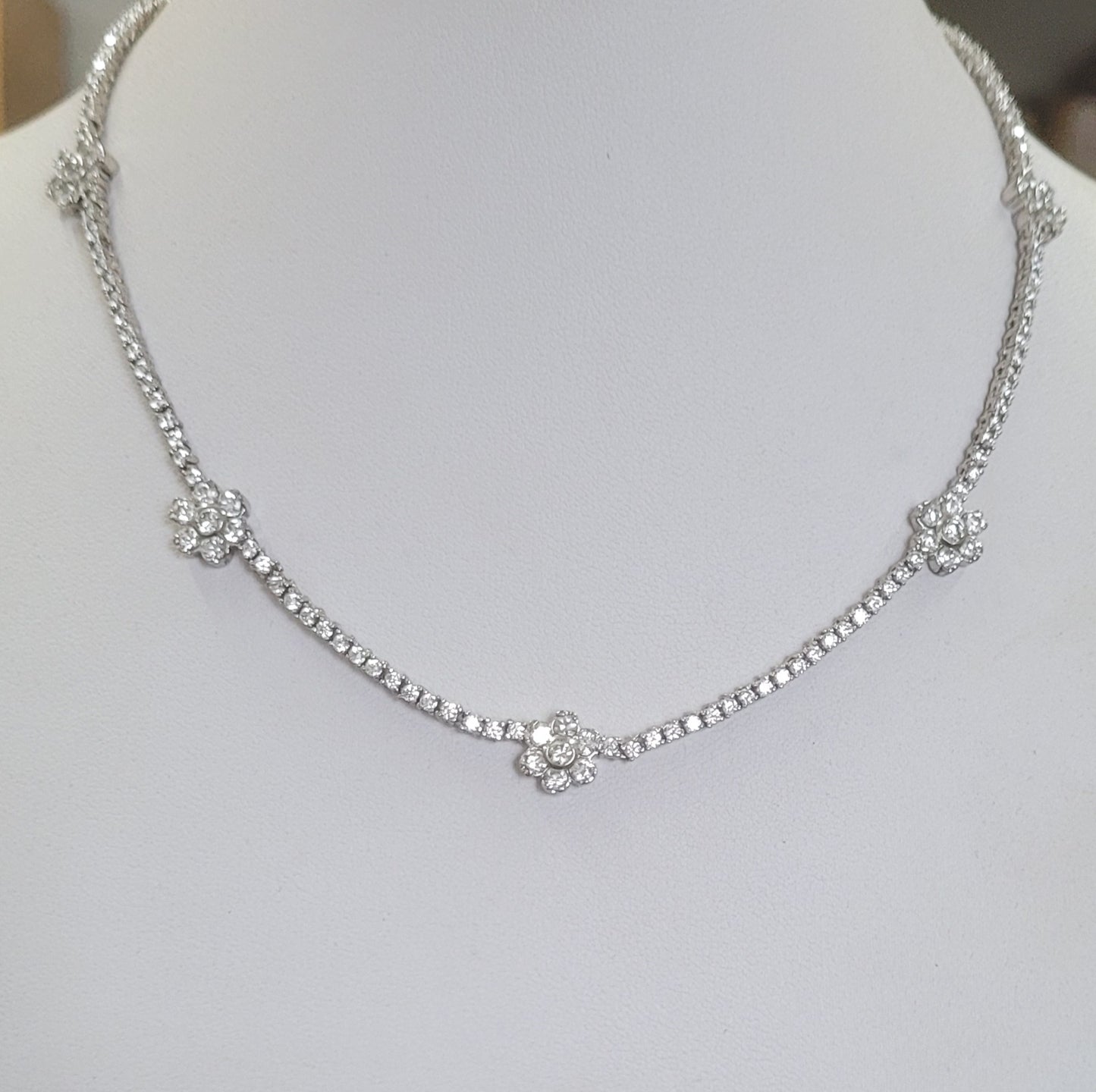 Cubic Zirconia stations Tennis Necklace Zirconite.501N11255