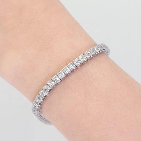 Princess Cut Square Zirconite Cubic Zirconia CZ Tennis Bracele. B602B30017