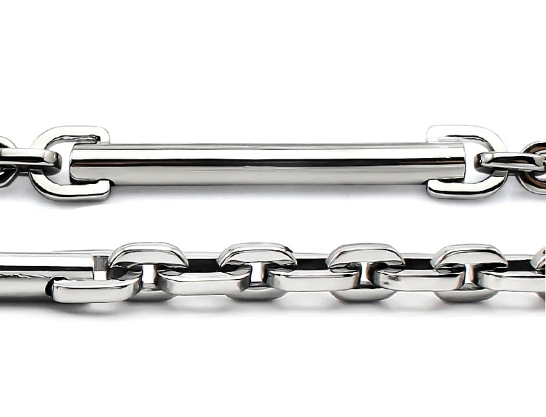 Unisex ID Bar Chain Bracelet.