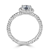 1.5 CT.(5.5mm) Intensely Radiant Round Bezel Diamond Veneer Cubic Zirconia Sterling Silver Rhodium Wedding/Engagement Ring2. 635R75067