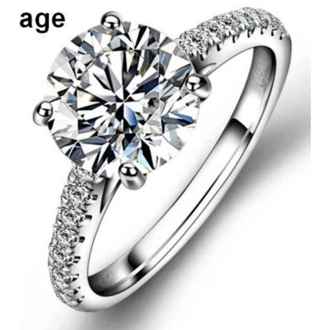 1CT Round Diamond Veneer Cubic zirconia Solitaire Engagement/Wedding Sterling silver Ring Set. 635R031
