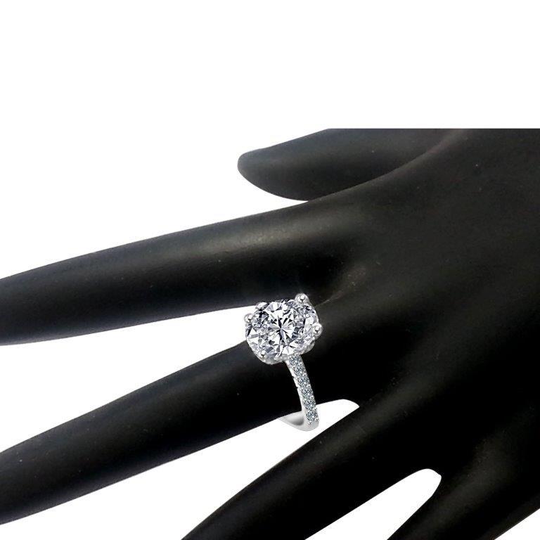 3.5CT Oval Diamond Veneer Cubic Zirconia Sterling silver Ring. 635R71252 | Yaacov Hassidim