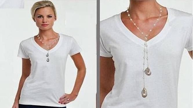 36" Zirconite Cubic Zirconia w/two genuine Baroque Pearls Tassel Necklace, BZBYX30P36