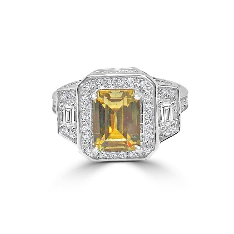 3CT Radiant Diamond Veneer Cubic Zirconia Sterling Silver Ring. 635R12757