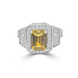 3CT Radiant Diamond Veneer Cubic Zirconia Sterling Silver Ring. 635R12757