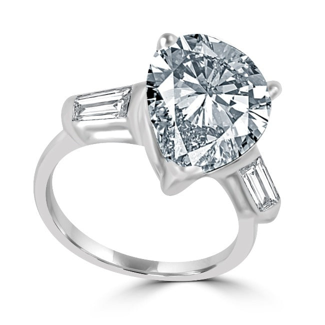 4CT Pear Diamond Veneer Cubic Zirconia Sterling silver Ring 635R71343