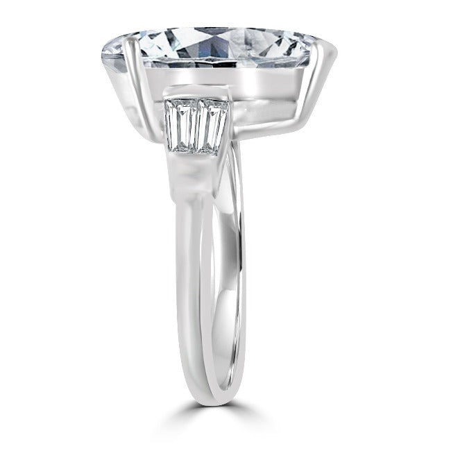 4CT Pear Diamond Veneer Cubic Zirconia Sterling silver Ring 635R71343 | Yaacov Hassidim