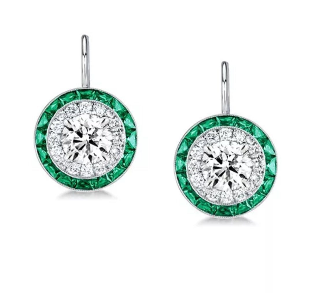 4CT TW Diamond Veneer vintage Round Earrings | DiamondVeneer Fashion