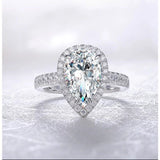 4CT Pear Diamond Veneer Cubic Zirconia Ring. 635R71421