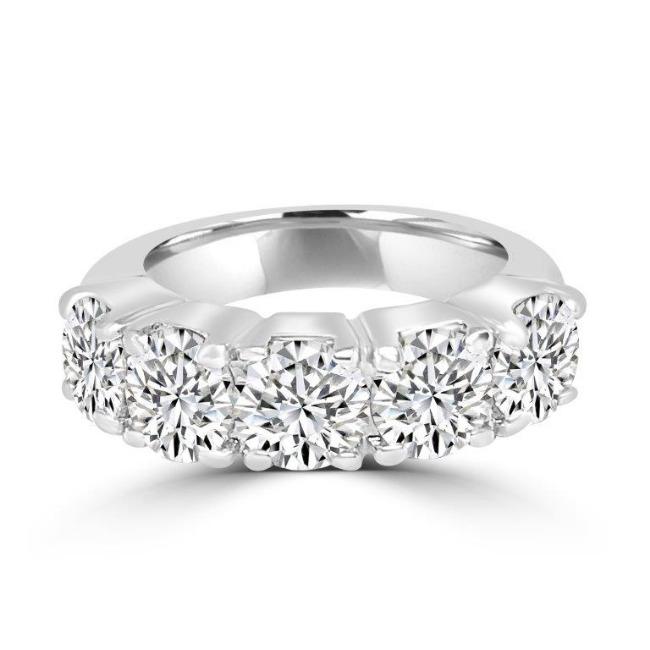 4CT TW Round Zirconite Cubic Zirconia Sterling Silver Eternity Band Ring. 501R20301