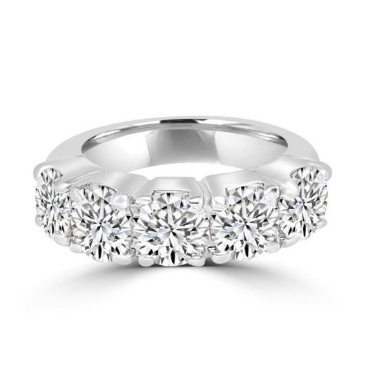 4CT TW Round Zirconite Cubic Zirconia Sterling Silver Eternity Band Ring. 501R20301