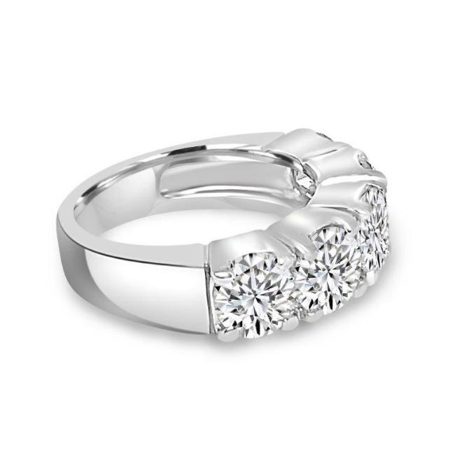 4CT TW Round Zirconite Cubic Zirconia Sterling Silver Eternity Band Ring. 501R20301