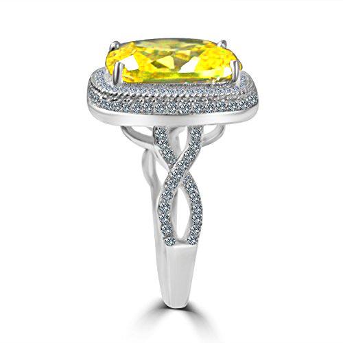 5CT Radiant Cushion w/Halo Diamond Veneer Cubic Zirconia Sterling Silver Ring. 635R0248