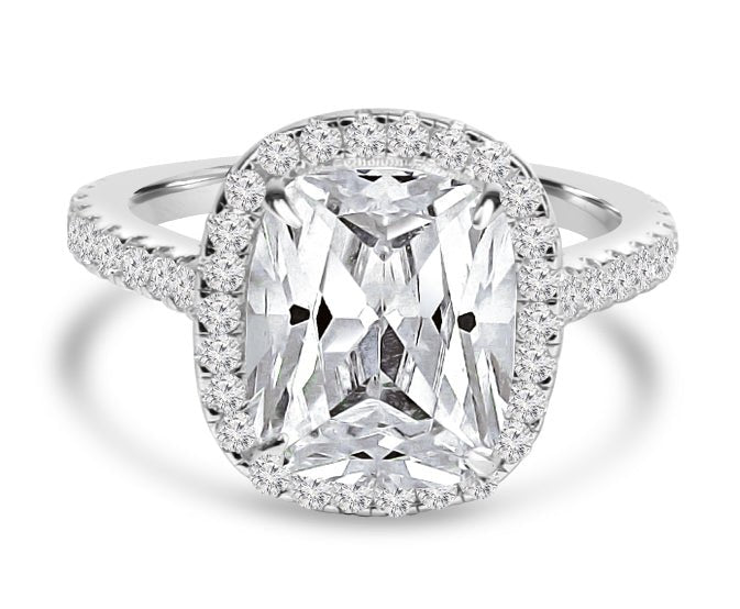 5CT Radiant Cushion Diamond Veneer Cubic Zirconia Ring. 800R066