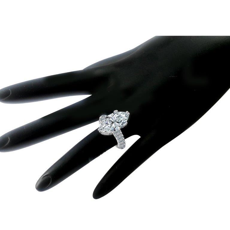 5CT Marquise Zirconite Cubic Zirconia Sterling silver Solitaire Ring 600R12827 | Yaacov Hassidim