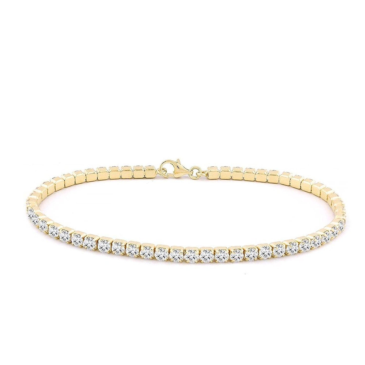 5CT TW Round Zirconite Cubic Zirconia Sterling Silver Tennis Bracelet. 715B300Sterling
