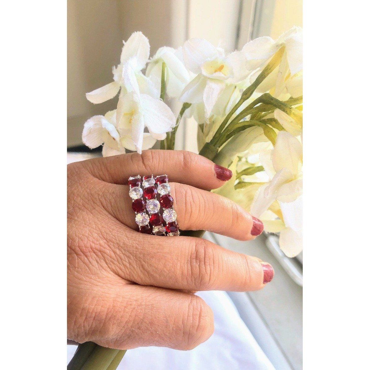 5CT TW Zirconite Cubic Zirconia Sterling Silver all around Eternity band Ring. RC38Color