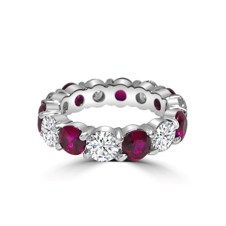 5CT TW Zirconite Cubic Zirconia Sterling Silver all around Eternity band Ring. RC38Color