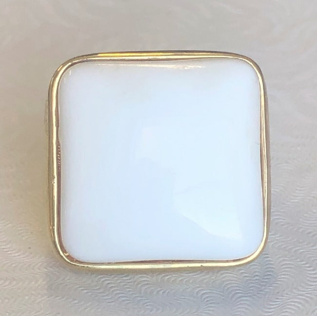 Large square cabochon resin Gold new Ring. 501R9W196