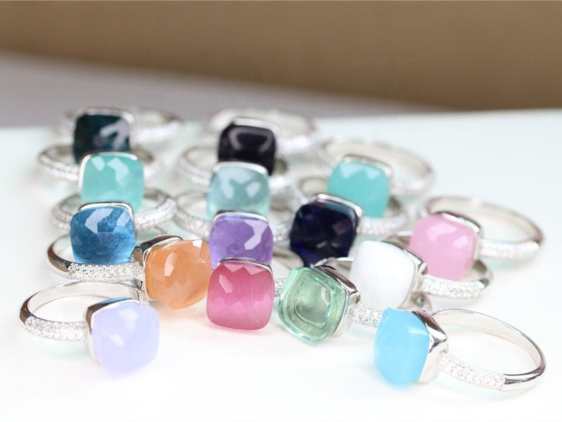 Zirconite Cabochon Sterling Silver Ring collection. 827B100