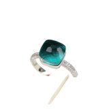 Zirconite Cabochon Sterling Silver Turquoise Ring. 827B100