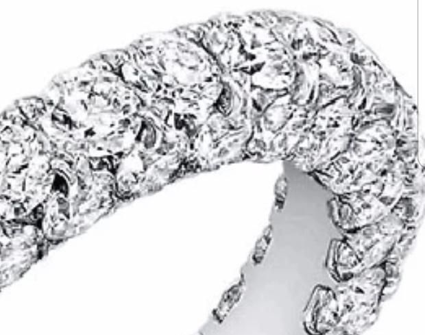 Micro pave Diamond Veneer Sterling Silver Eternity Band Ring. 813R100 | DiamondVeneer Fashion