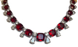 Zirconite Cushion Square Ruby Cubic Zirconia necklace. 830N200RR | DiamondVeneer Fashion