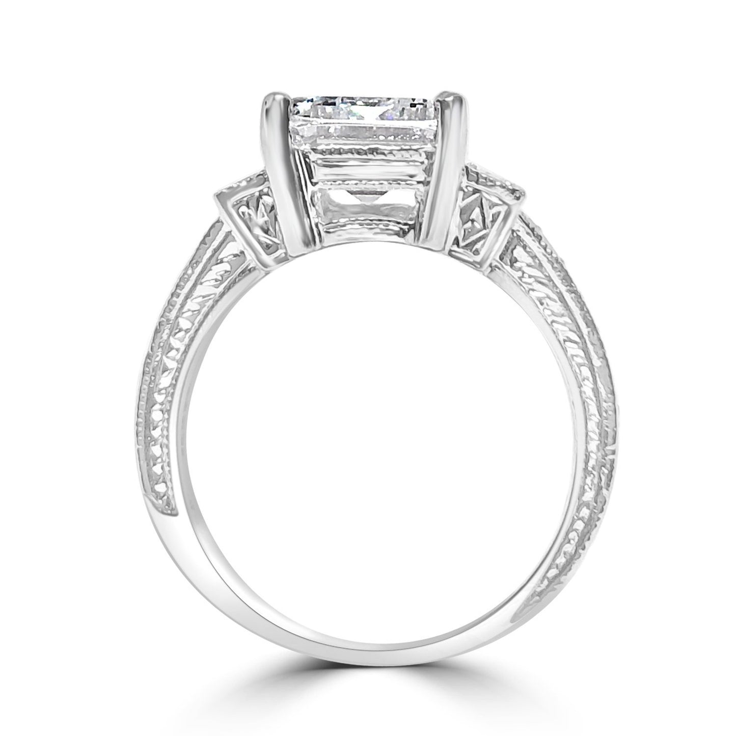 2.5CT Emerald Diamond Veneer Cubic Zirconia Ring. 635R71197 | DiamondVeneer Fashion