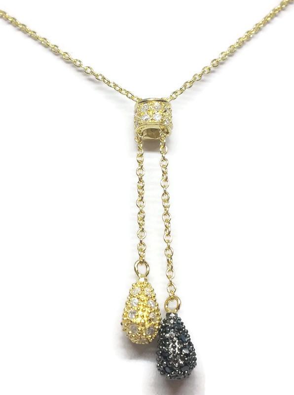 Zirconite CZ double drop Lariate Pendant | DiamondVeneer Fashion