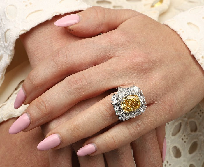 Cushion halo Diamond Veneer Cubic Zirconia - 3