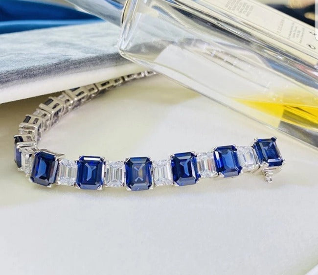 Couture Emerald Cut Zirconite Cubic Zirconia Bracelet. 809B1425