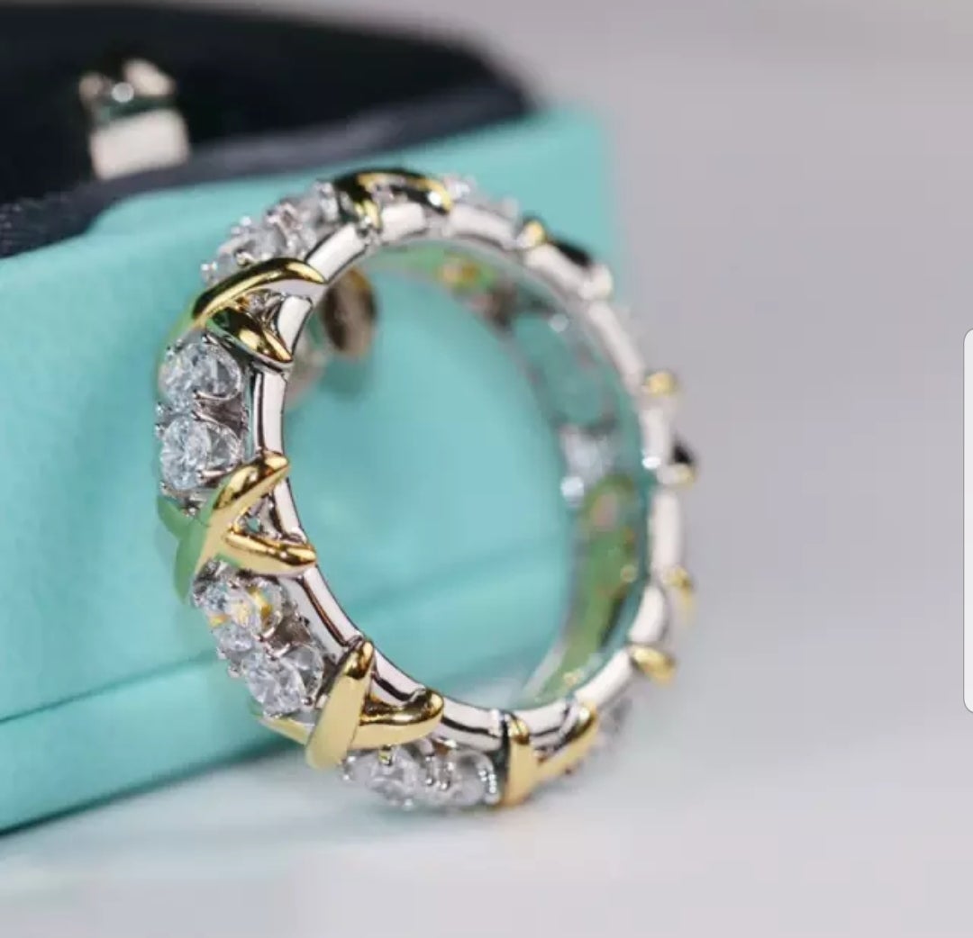 X Diamond Venee CZ Eternity Ring1