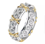 X Diamond Veneer Cubic Zirconia Eternity Ring