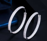 Zirconite Cubic Zirconia double view Hoop Earrings. 826E05 | DiamondVeneer Fashion