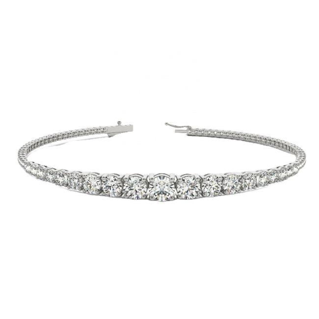Classic Round Brilliant Zirconite Cubic Zirconia Graduated Tennis Necklace. 628N5316