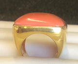 Large square cabochon resin Gold new Ring. 501R9W196