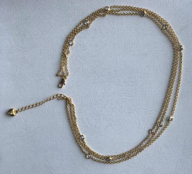 Five Leaf Enamel Clover on 3-strand Zirconite Stations Chain Pendant Necklace. 501N39746 | Yaacov Hassidim