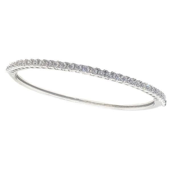 3mm Zirconite Cubic Zirconia Rhodium Bangle .698B006 | DiamondVeneer Fashion