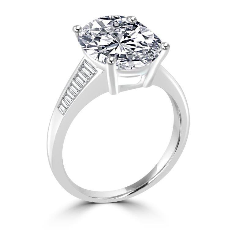 Oval Diamond Veneer Cubic Zirconia Sterling Silver Ring. 635R71613