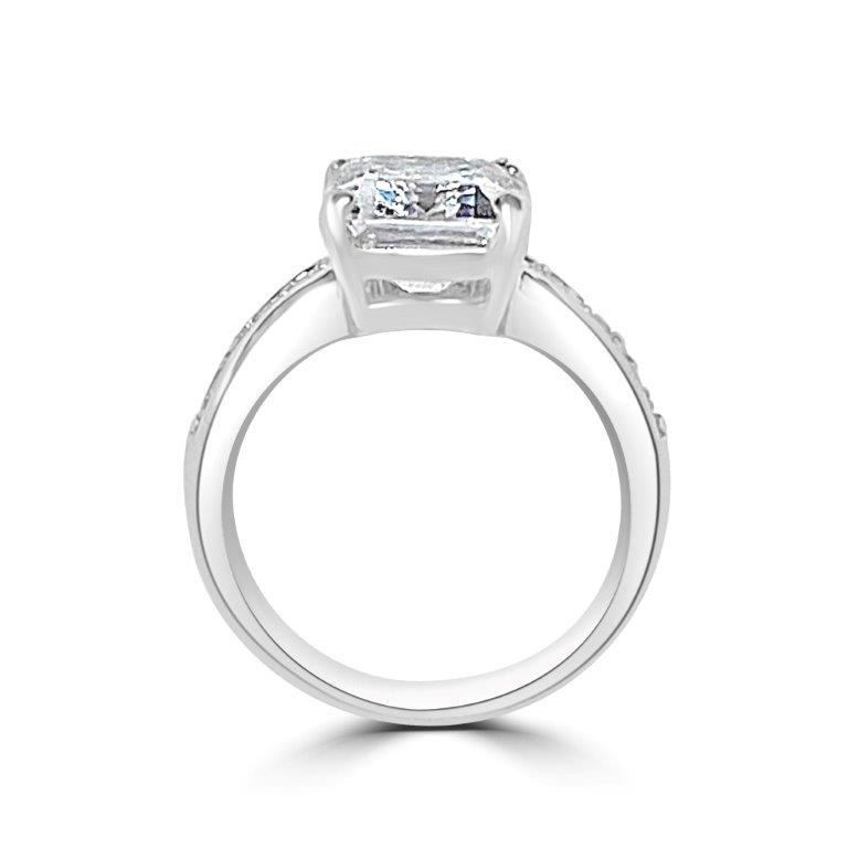 Radiant Diamond Veneer Cubic Zirconia 14K Gold Ring. 635R05K