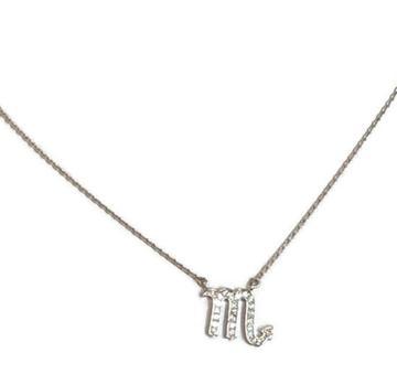 Scorpio zodiac sign zirconite set sterling silver pendan. 524p34199