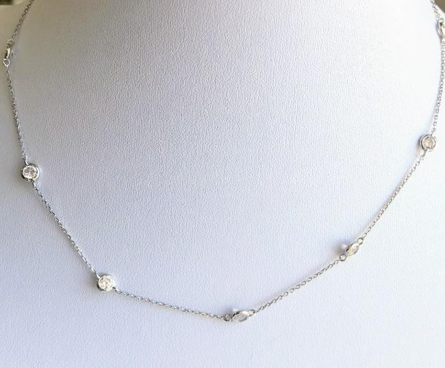 Zirconite By the Cubic Yard Cubic Zirconia Sterling Silver Station necklace. ZBYX